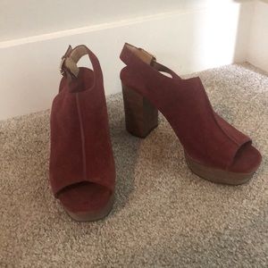 Michael Kors suede platform heels